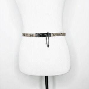 SERAPHINE snakeskin LEATHER skinny belt waist cinching womens S/M